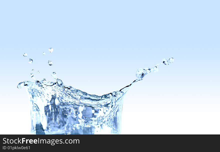 Splashing water abstract background isolated with clipping path