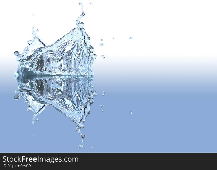 Splashing water abstract background isolated with clipping path