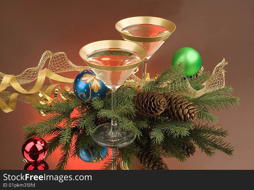 Still life with new year and christmas accessories. Still life with new year and christmas accessories