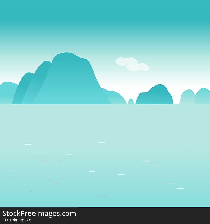 Group of islands ,	Calm waters