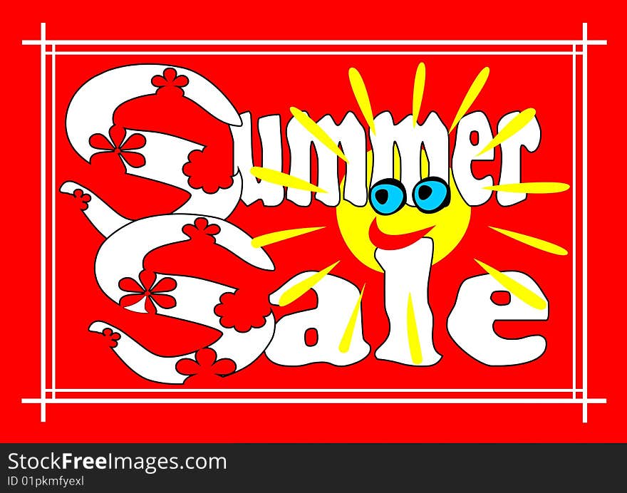 Summersale, a picture for use as a poster or deco-print with sales actions.