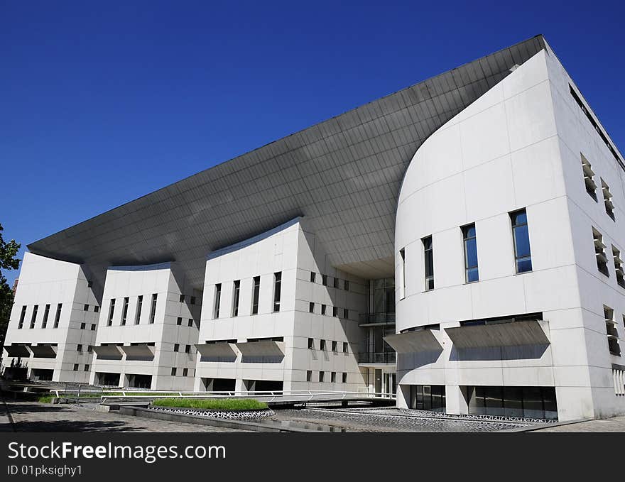 Modern Building architecture with white wall