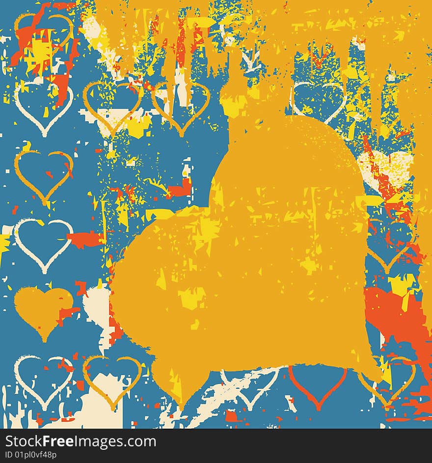 Abstract grungy background heart vector illustration raster. Abstract grungy background heart vector illustration raster