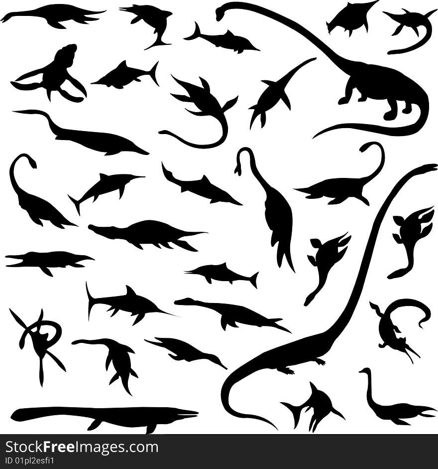 Live in ancient times　marine lizard reptiles and fish. Live in ancient times　marine lizard reptiles and fish.