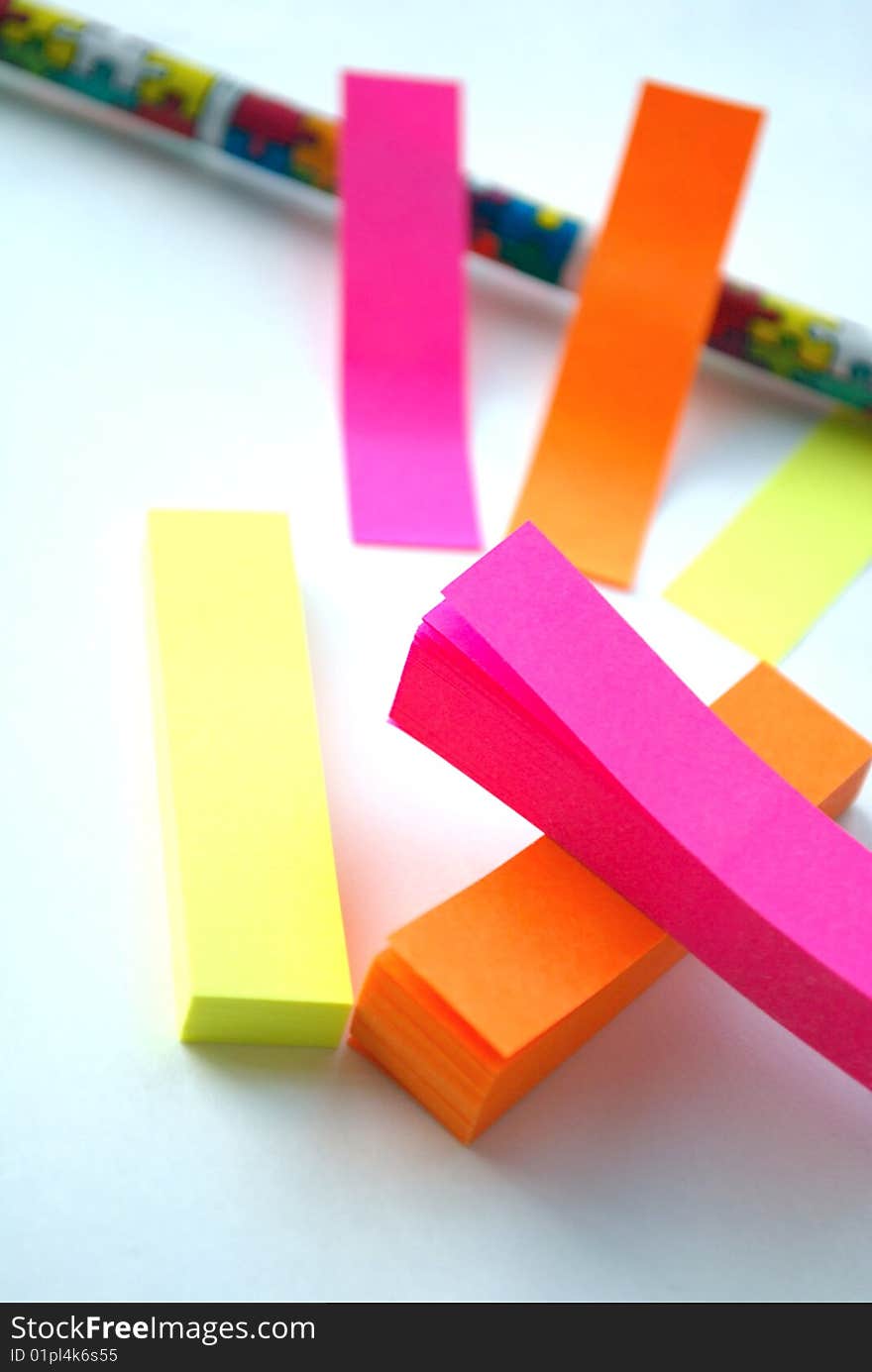 varicoloured scraps of paper for messages. varicoloured scraps of paper for messages