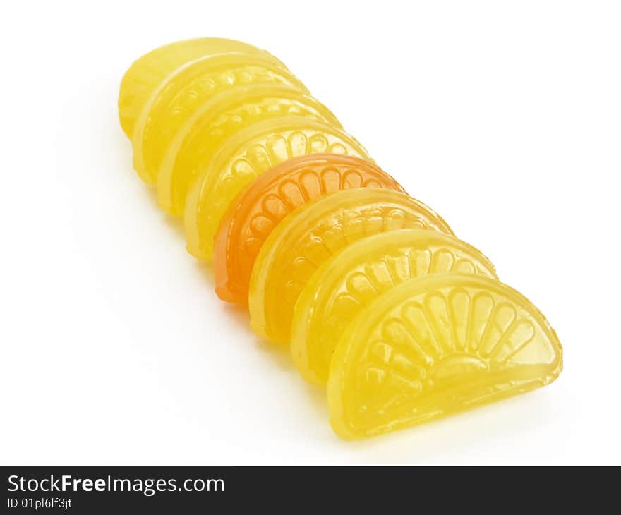 Sugar candies isolated over white background