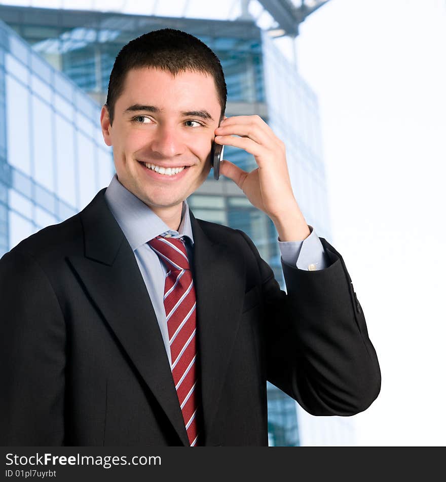 Businessman on mobile