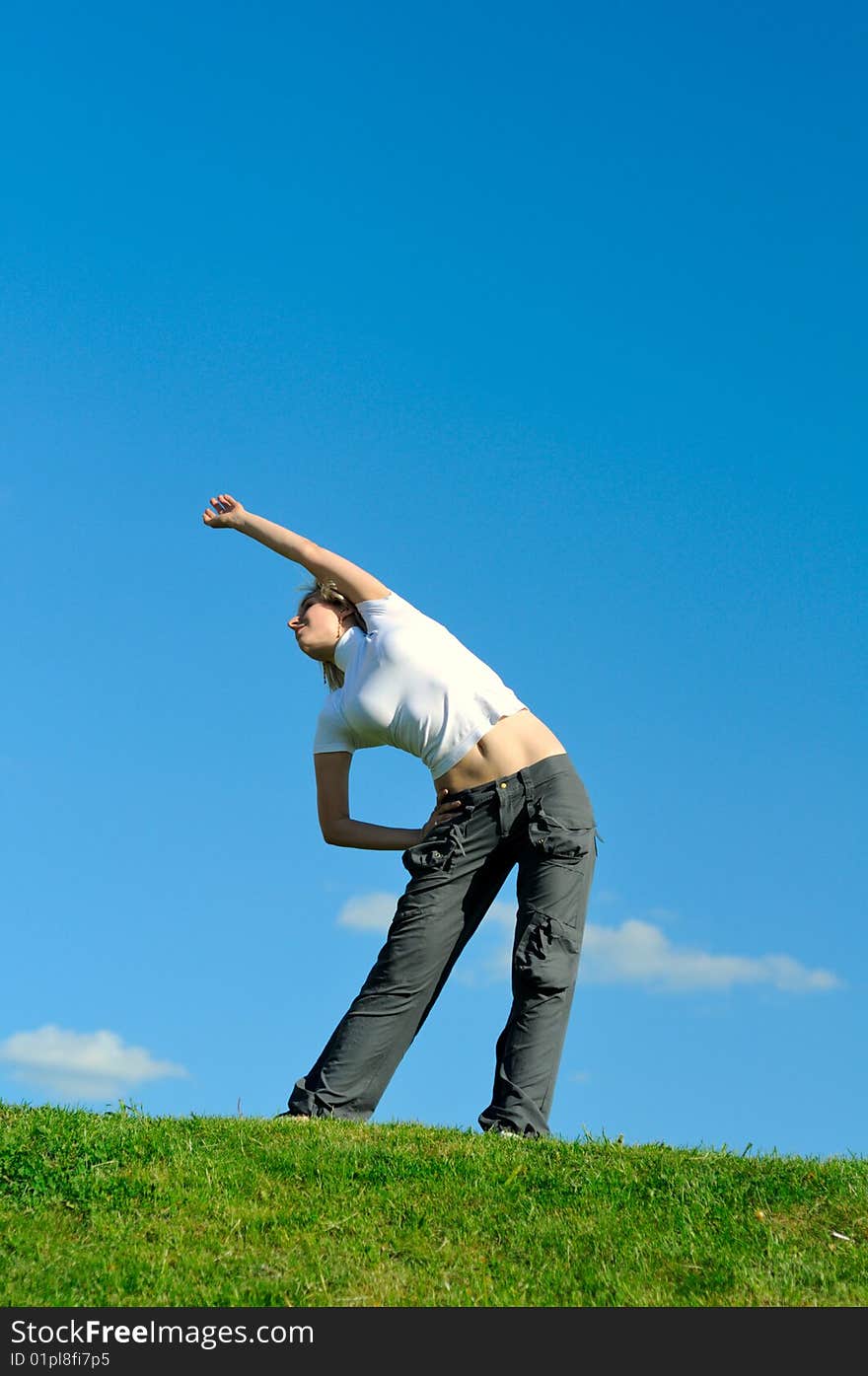 Girl Doing Morning Exercises