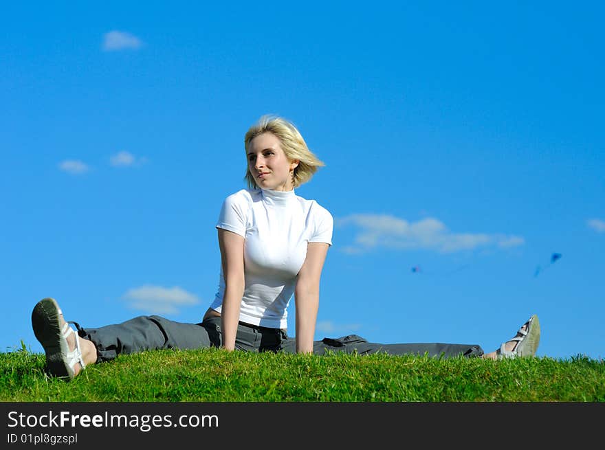 Girl Doing Morning Exercises