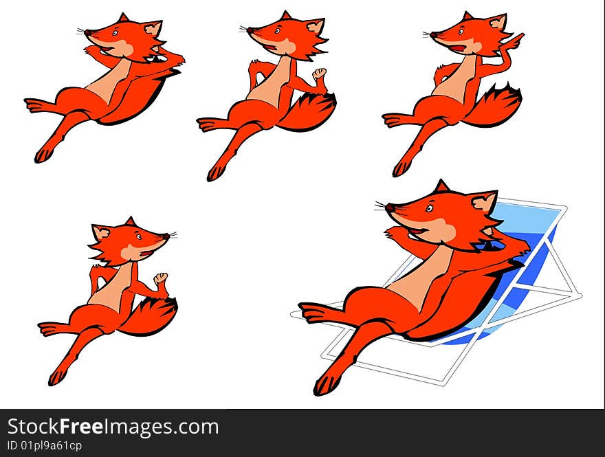 Fox- illustrator -material,A lot of action