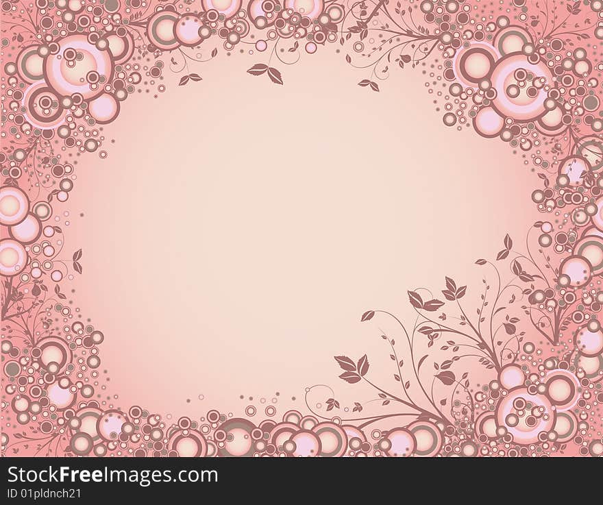 The vector illustration contains the image of pink summer background