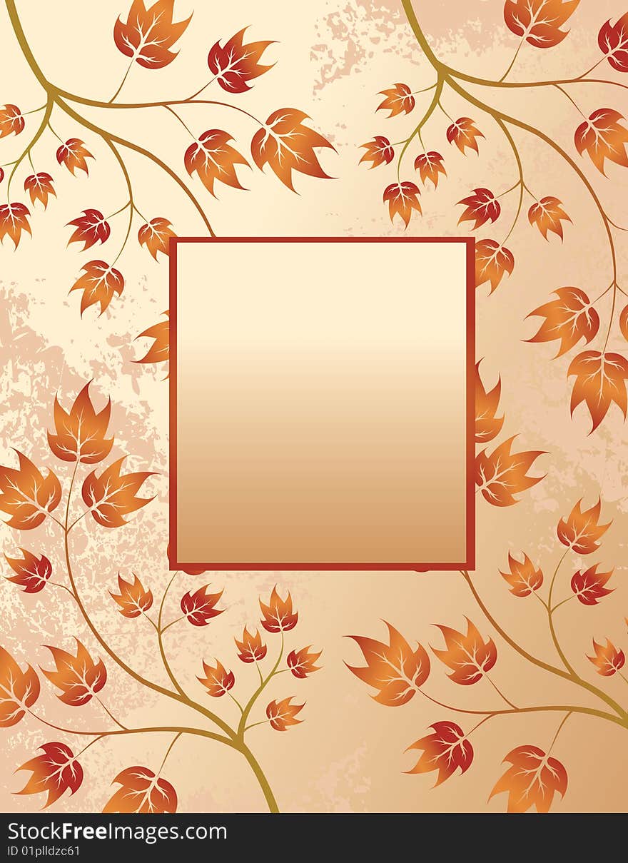 Autumn floral frame with place for text