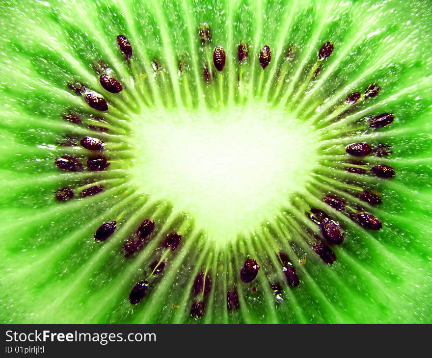 Photo green and fresh cut kiwi