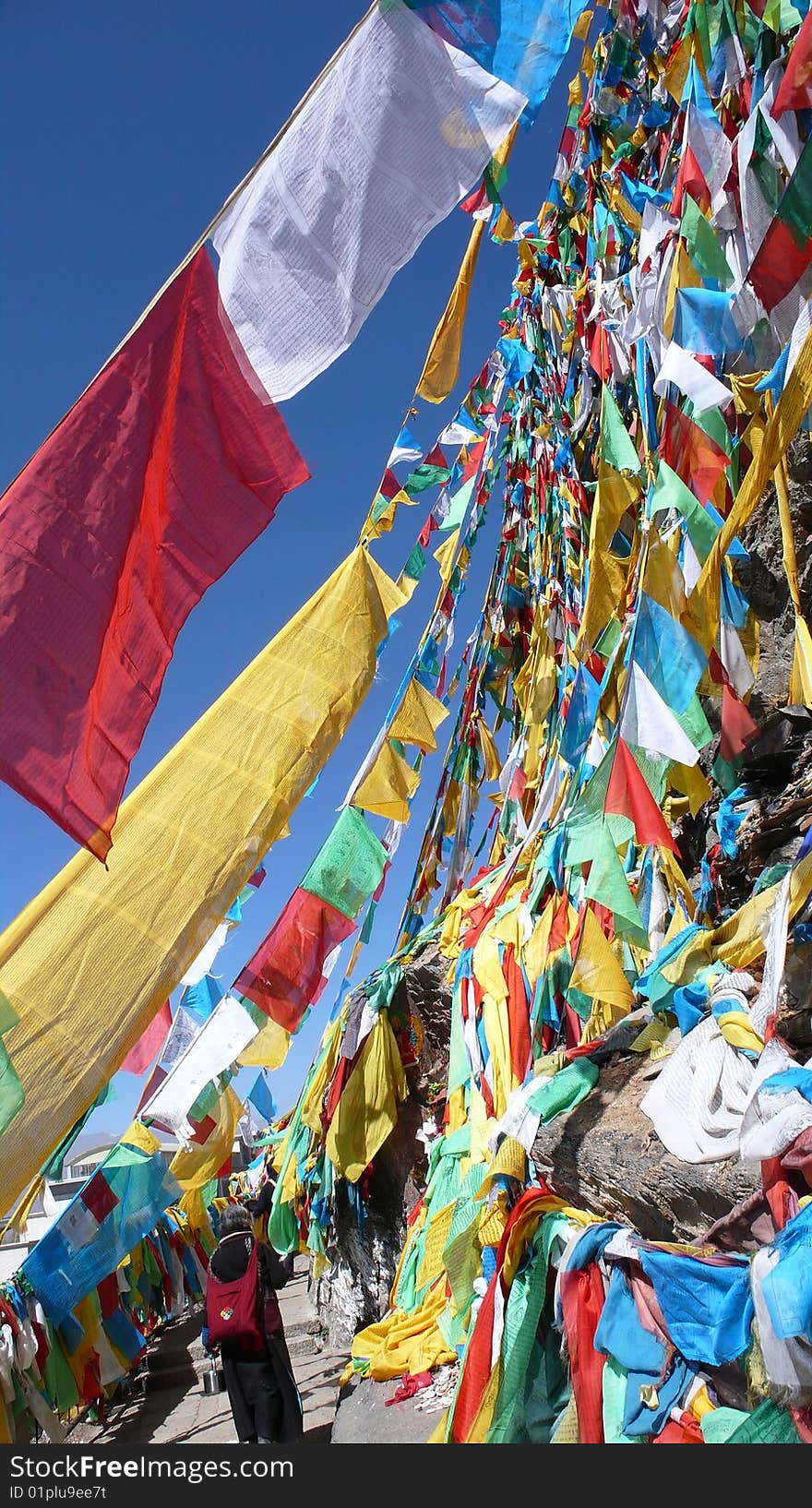 Colorful prayer flags in tibet