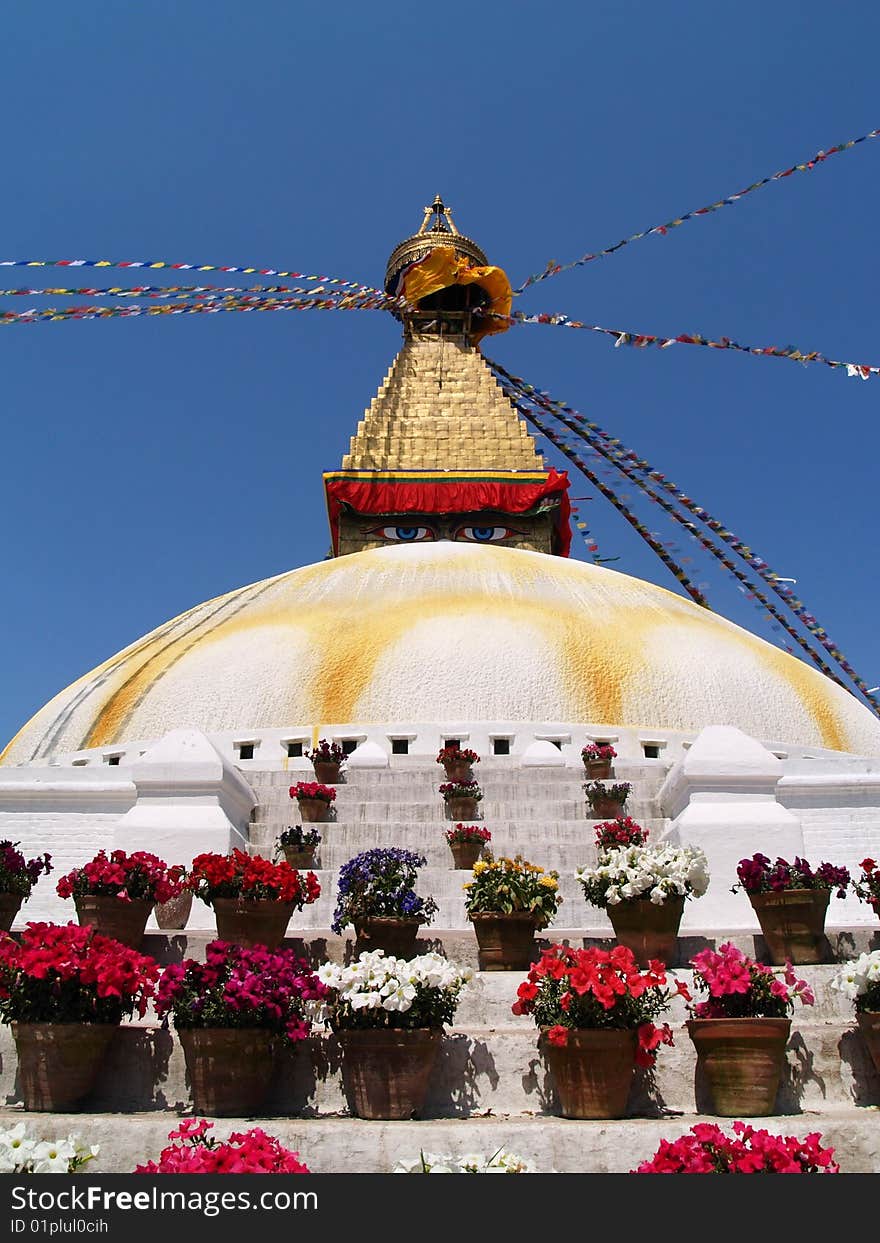 Nepalese stupa in Bodhnath, Nepal