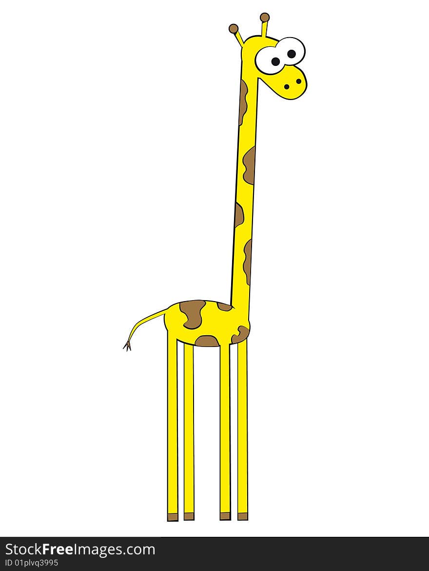 Art illustration of a funny giraffe