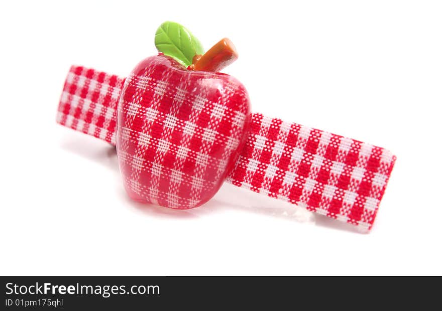 Apple hairpin isolated on white background