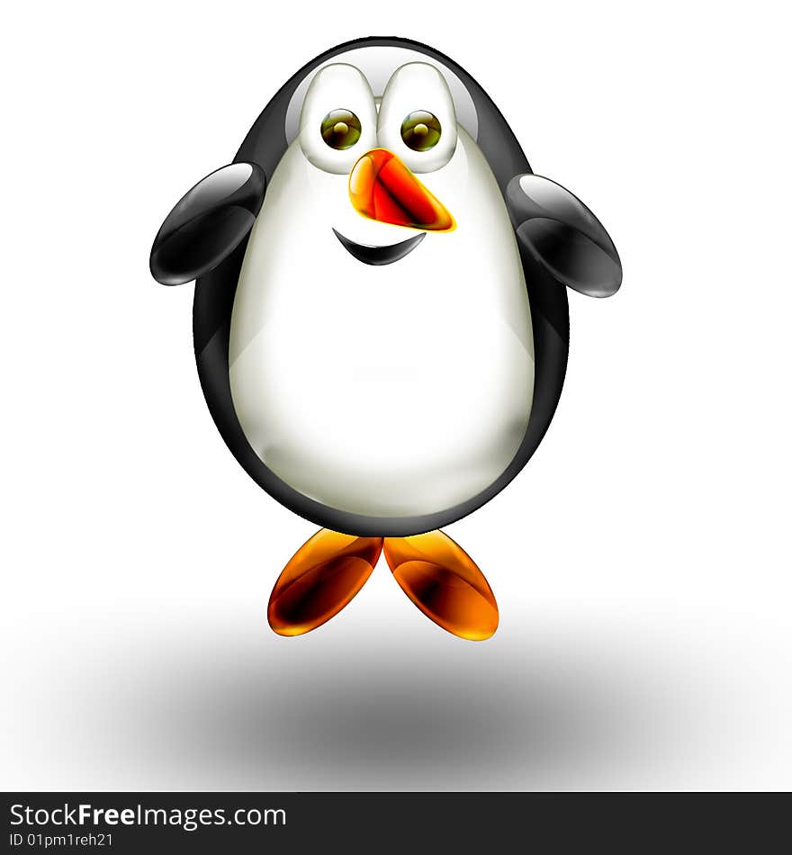 Illustration of a happy penguin