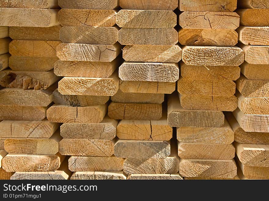 Sawed Wooden Boards Laid In A Heap