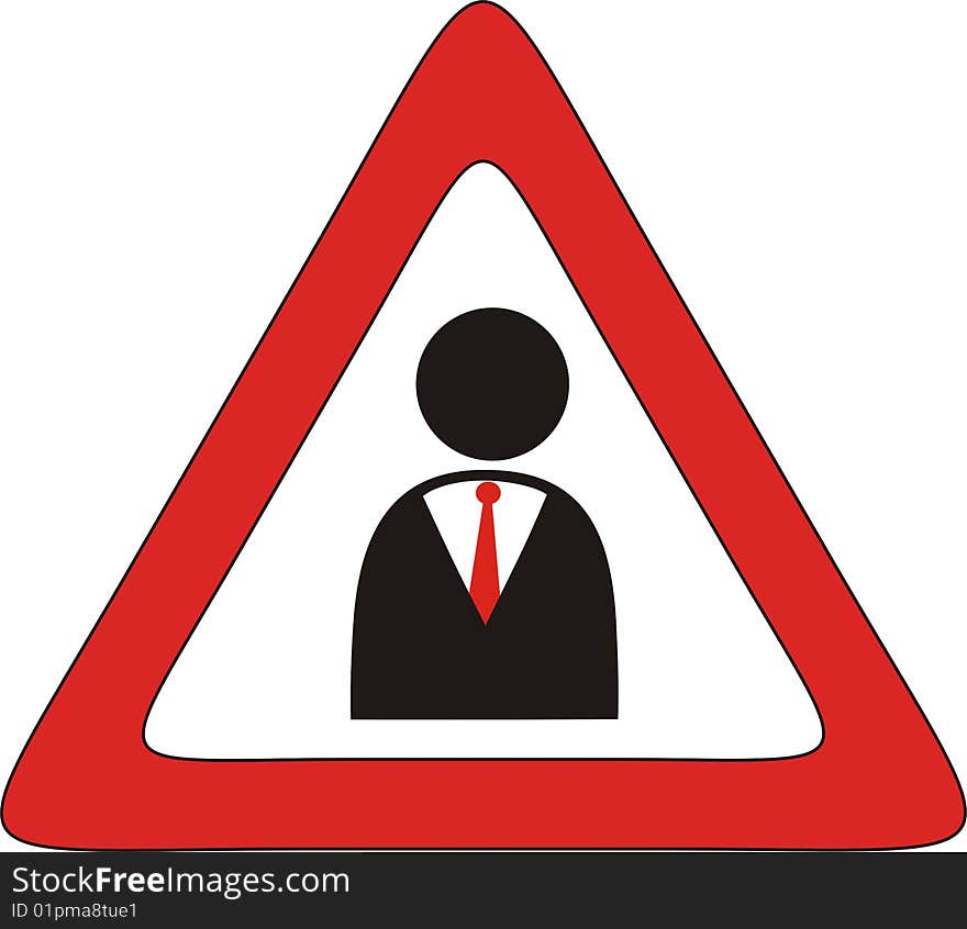 Business man zone, may be used as icon, logo, sign