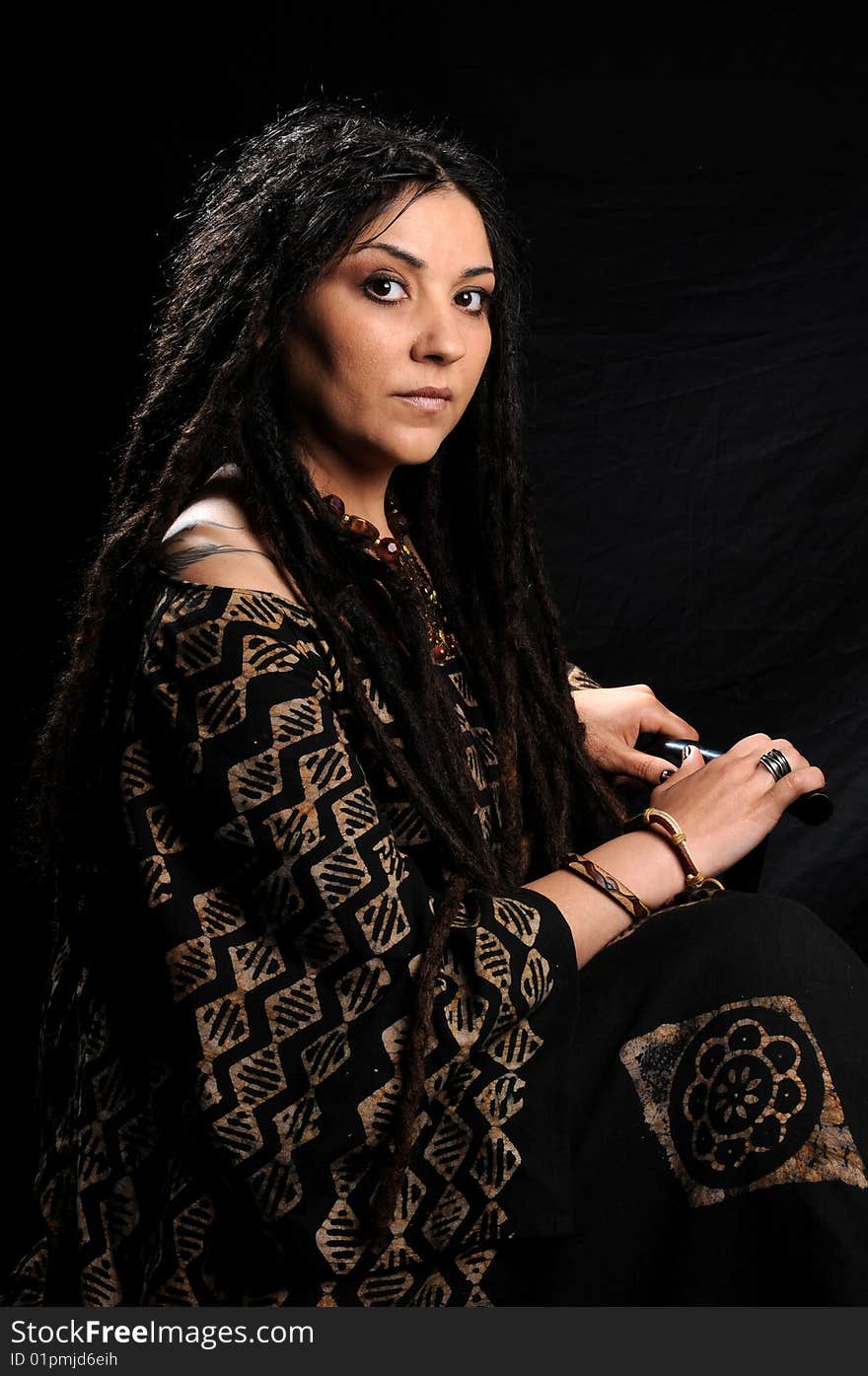 Beautiful woman with dreadlocks