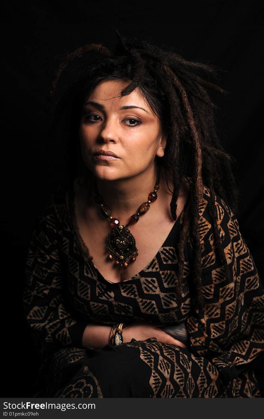 Beautiful woman with dreadlocks