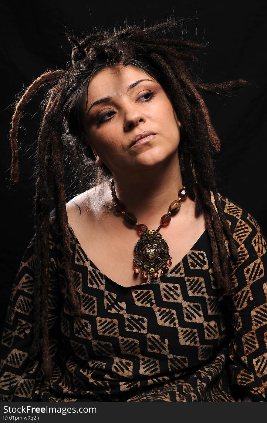 Beautiful woman with dreadlocks