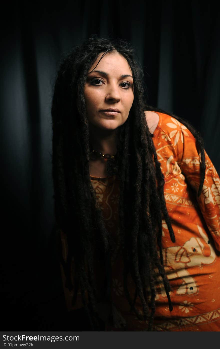 Beautiful woman with dreadlocks