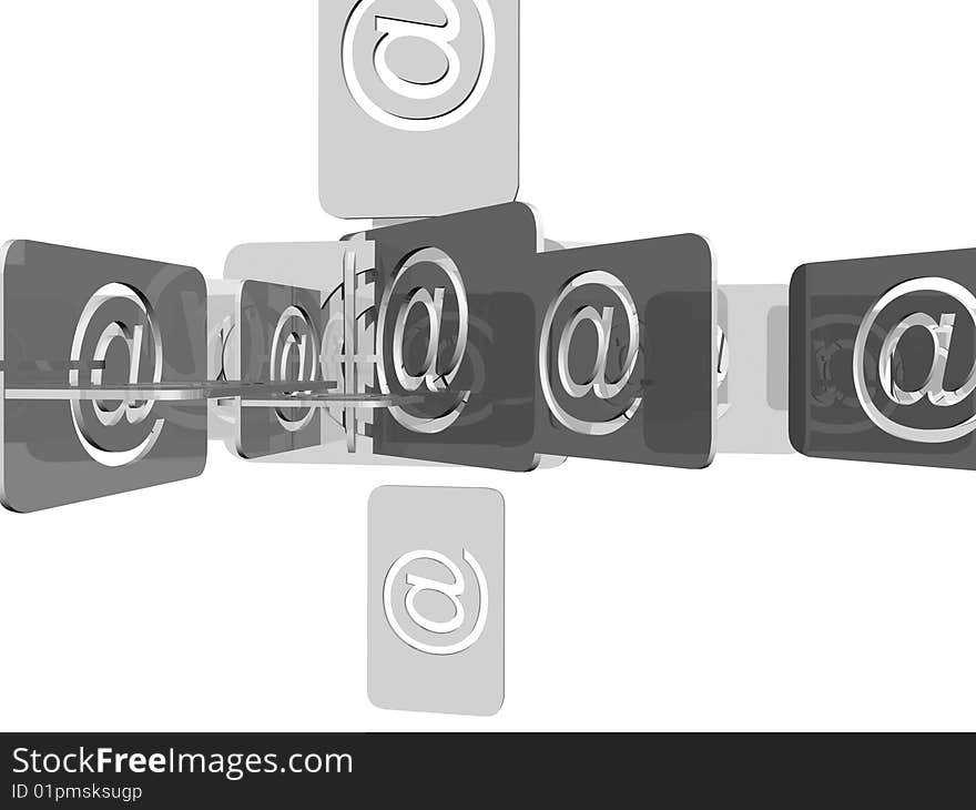 Email symbol�s illustration over white background