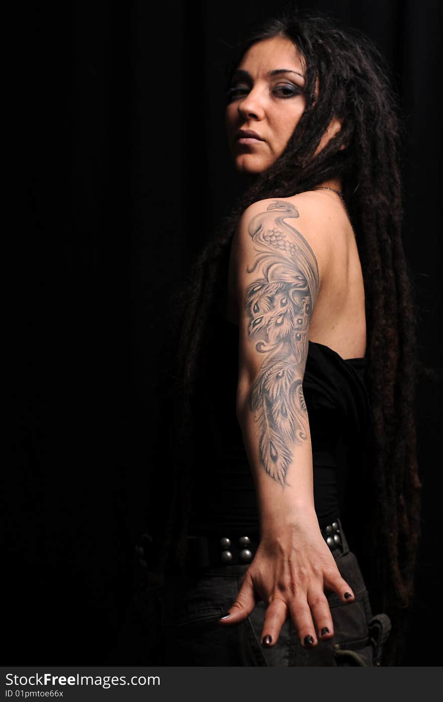 Beautiful woman with dreadlocks