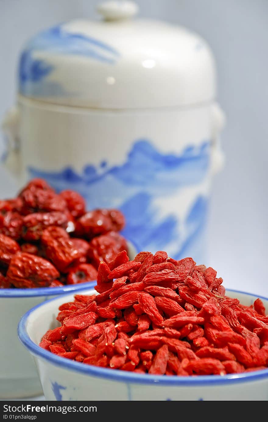 Traditional Chinese Herbs Red Jujube and Herbs Seed. Traditional Chinese Herbs Red Jujube and Herbs Seed