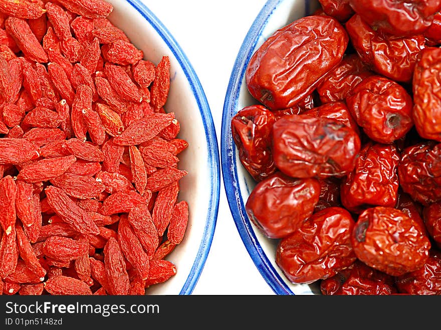 Traditional Chinese Herbs Red Jujube and Seed. Traditional Chinese Herbs Red Jujube and Seed