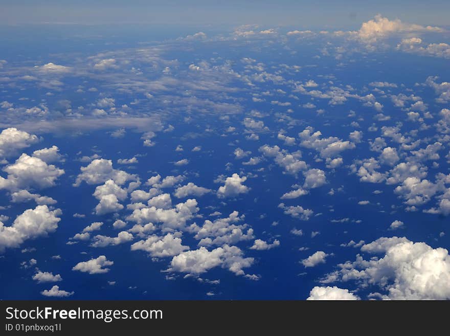 Large blue sky and clods. Large blue sky and clods