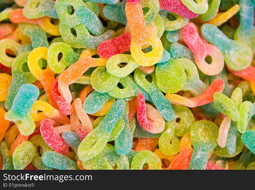 Close up of colorful jelly beans background