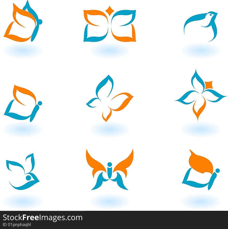 Vector illustration of birds - icon set number 1. Vector illustration of birds - icon set number 1.