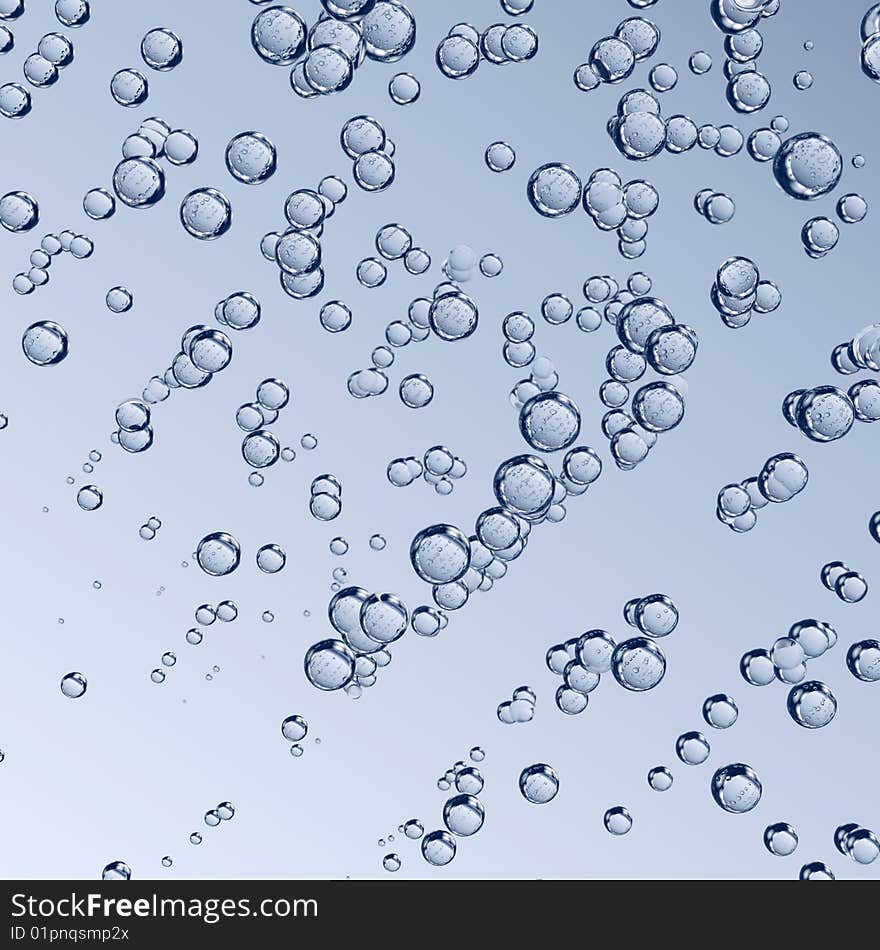 3d illustration of gas bubbles. 3d illustration of gas bubbles.