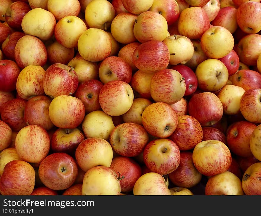 A pile of red apples at the market