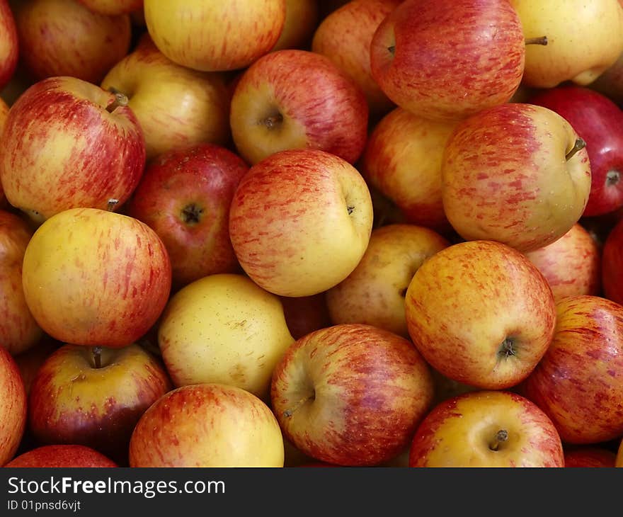 A pile of red apples at the market