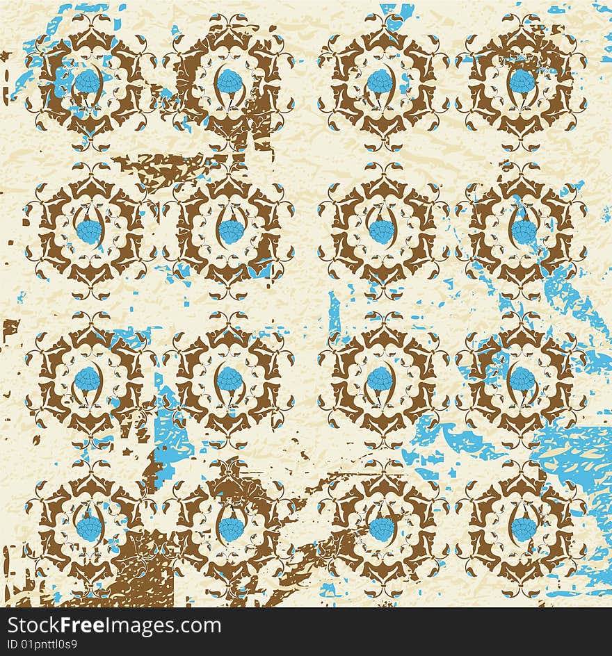 Antique ottoman grungy wallpaper raster design