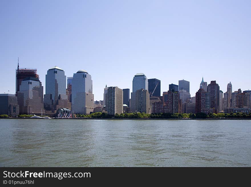 Manhattan skyline on a Clear Blue day