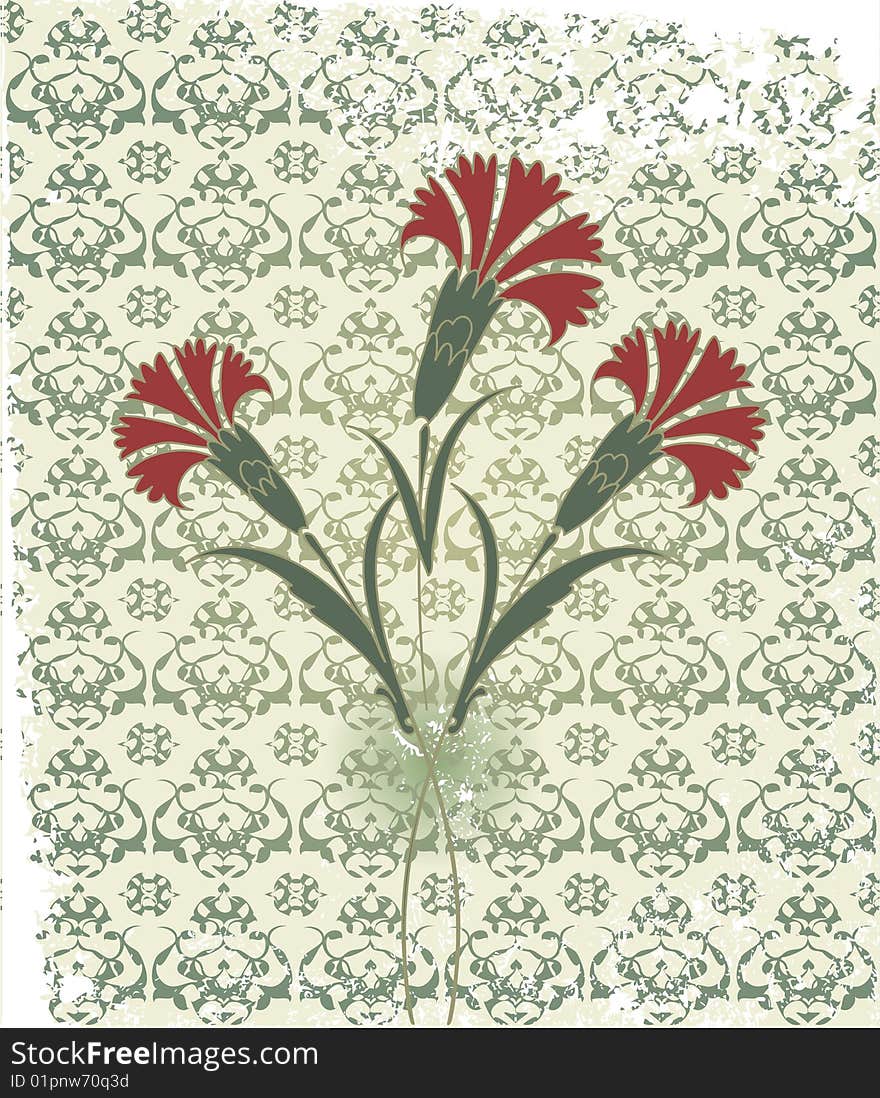 Antique ottoman grungy wallpaper tile design