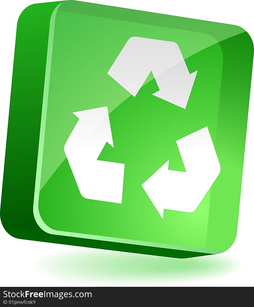 Recycle 3d icon. Vector illustration. Recycle 3d icon. Vector illustration.