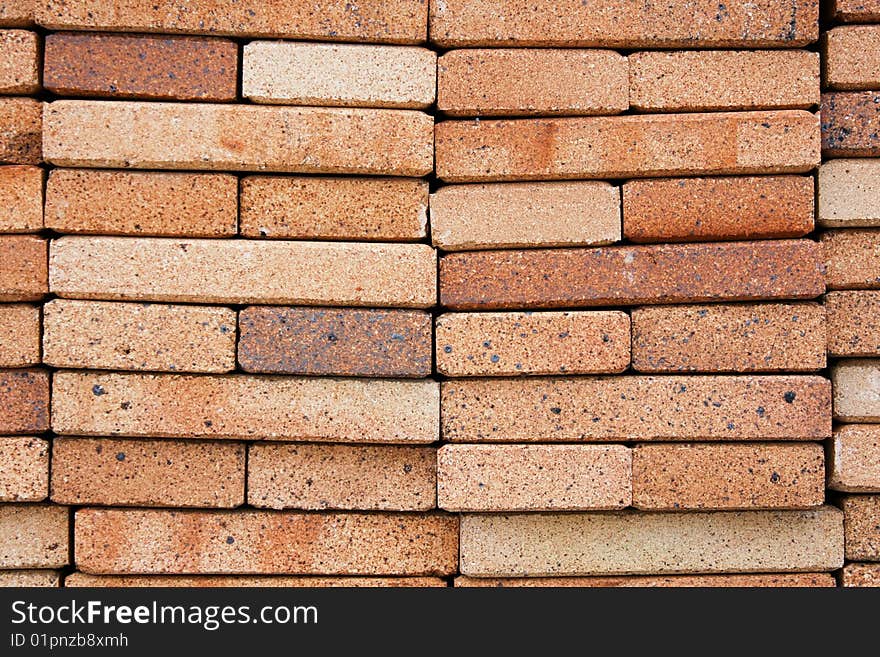 Close up of red bricks