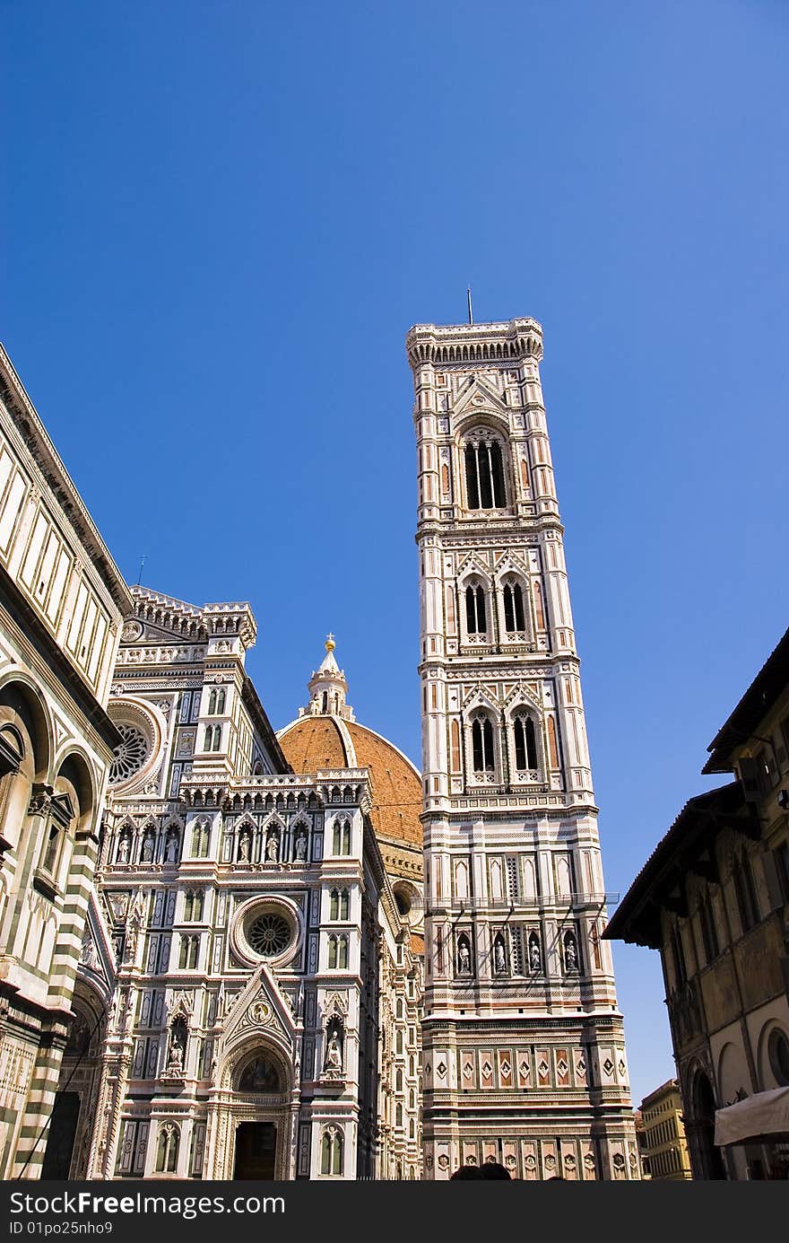 Streetview loooking out at the 'Duomo Santa Maria del Fiore', Florence, Italy