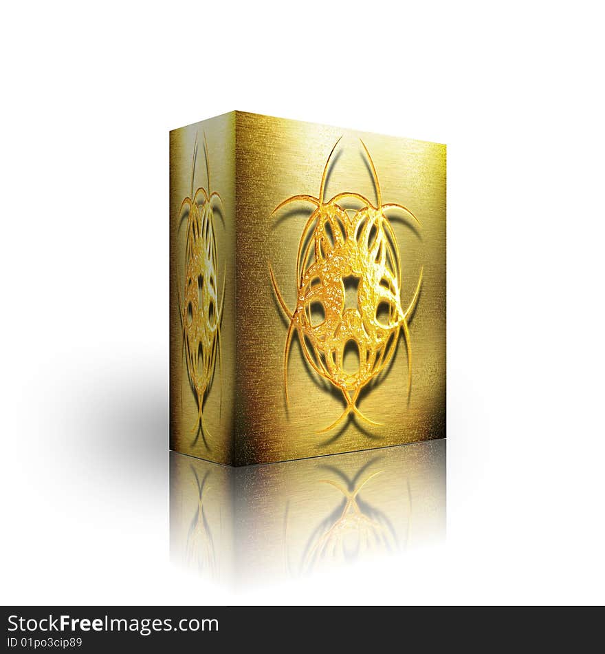 Golden sign abstract box template