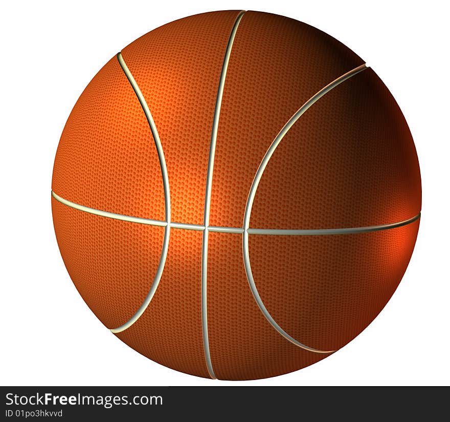 3d basket ball isolated on a white