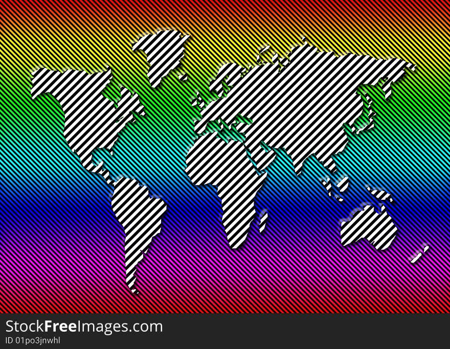 Colorful world geographical map silhouette. Colorful world geographical map silhouette