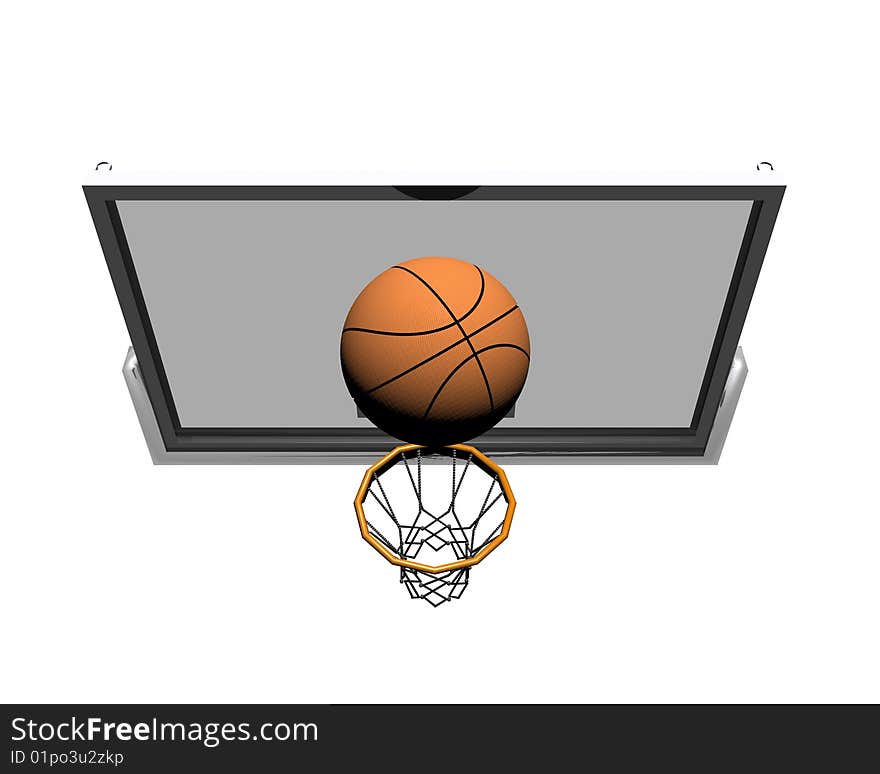 3d basketball isolated on a white background