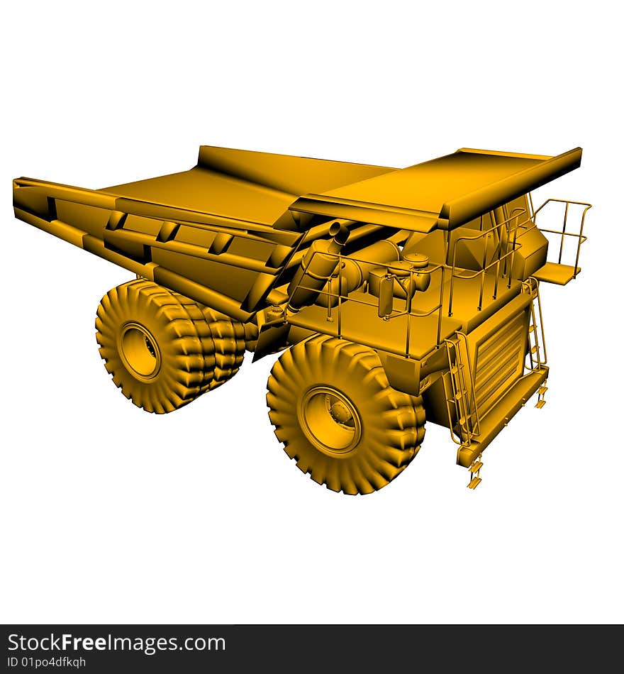 Golden heavy truck model