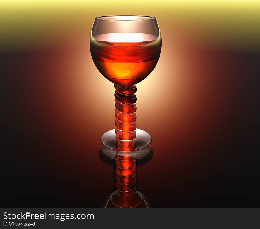 Wine Glass In 3D